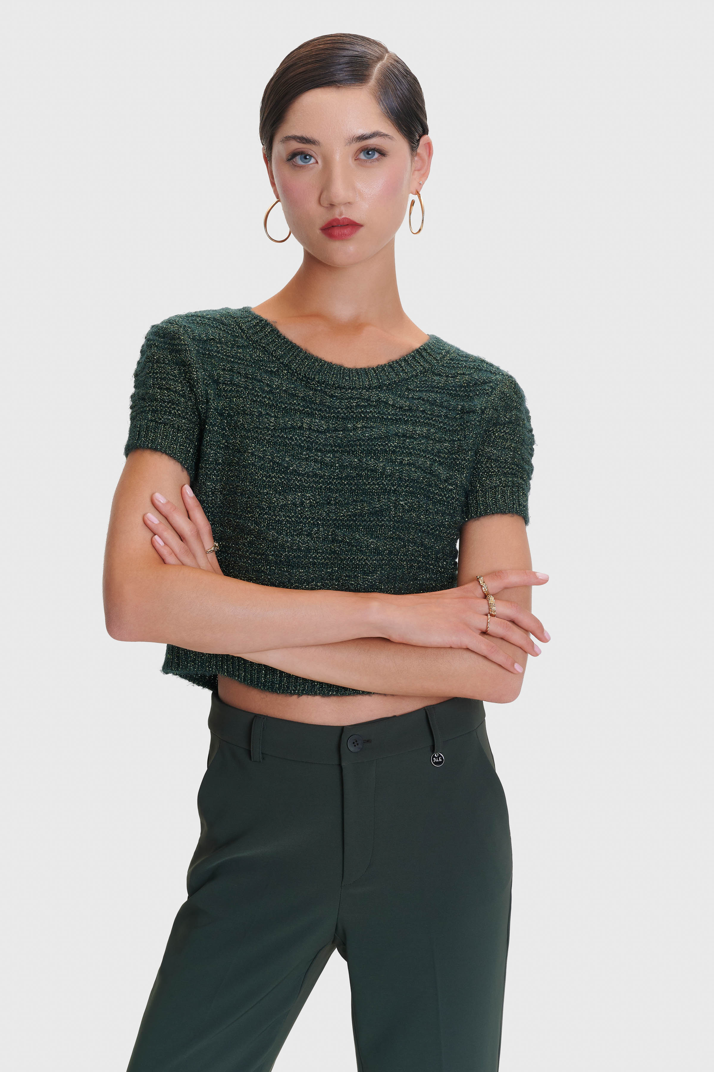  Μπλούζα πλεκτή cropped με lurex - 5206634850355 2025