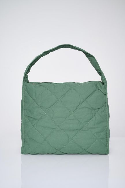 Quilted shopper bag - Green soap