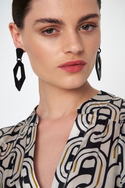 Geometric shape earrings - Black