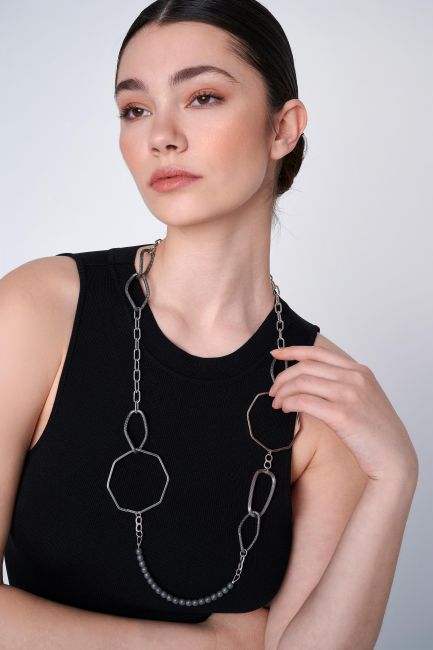 Necklace with hoops - Silver