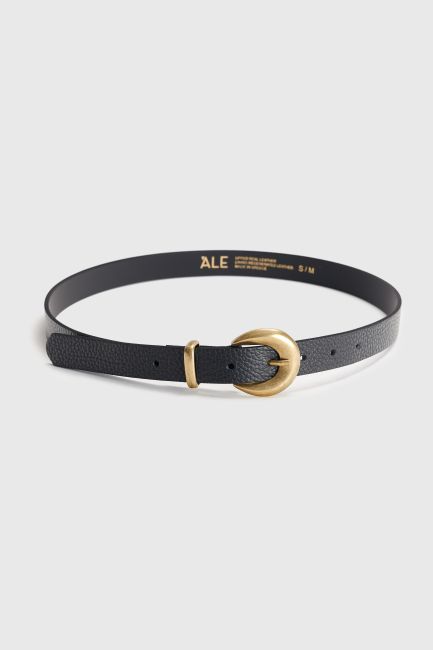 Gold buckle belt - Black