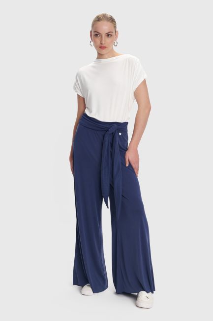 Molded belted trousers - Blue