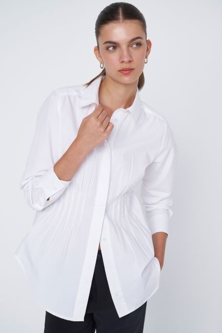 Pleat detail shirt - White