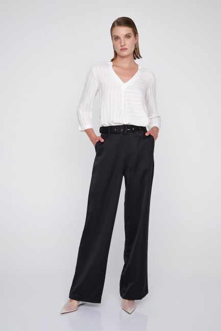 Formal belted trousers - Black