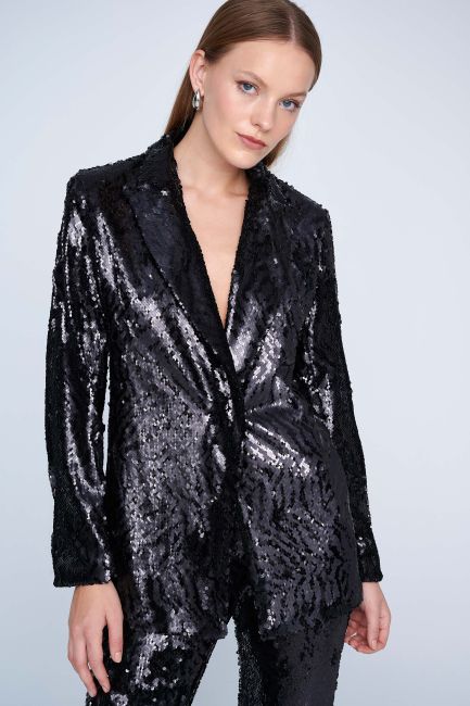 Sequin-embellished blazer - Black